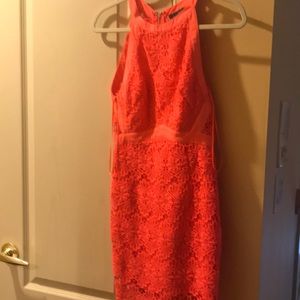 Orange flower lace dress
